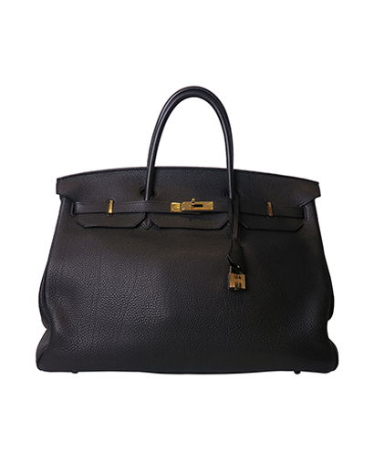Birkin 40 VeauTogo Leather in Black, front view